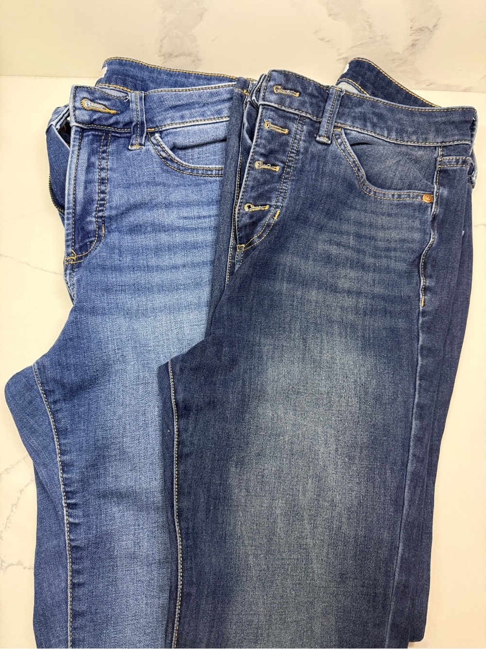 LC Lauren Conrad Two-Tone Skinny Jeans - Light & Dark Blue